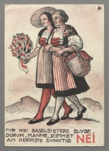 Karte gegen die Wiedervereinigung BS/BL, wahrscheinlich 1936