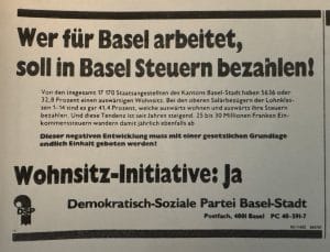 Inserat zu Wohnsitz-Initiative