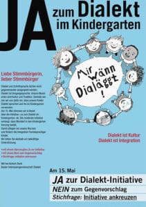 Flyer der Basler Interessengemeinschaft Dialekt